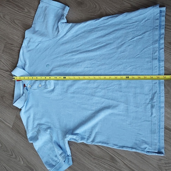 Izod button up short sleeve tee with collar large blue & white - Picture 11 of 11